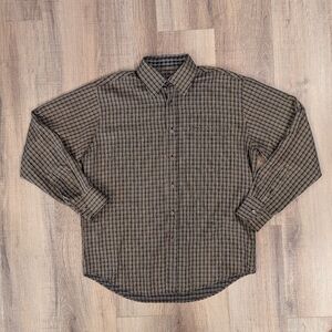 Bugatchi Men's Brown Plaid Button Down Shirt